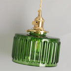 Retro Green Glass Crystal Pendant Light