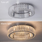 Modern Double-Circle Crystal LED Chandelier