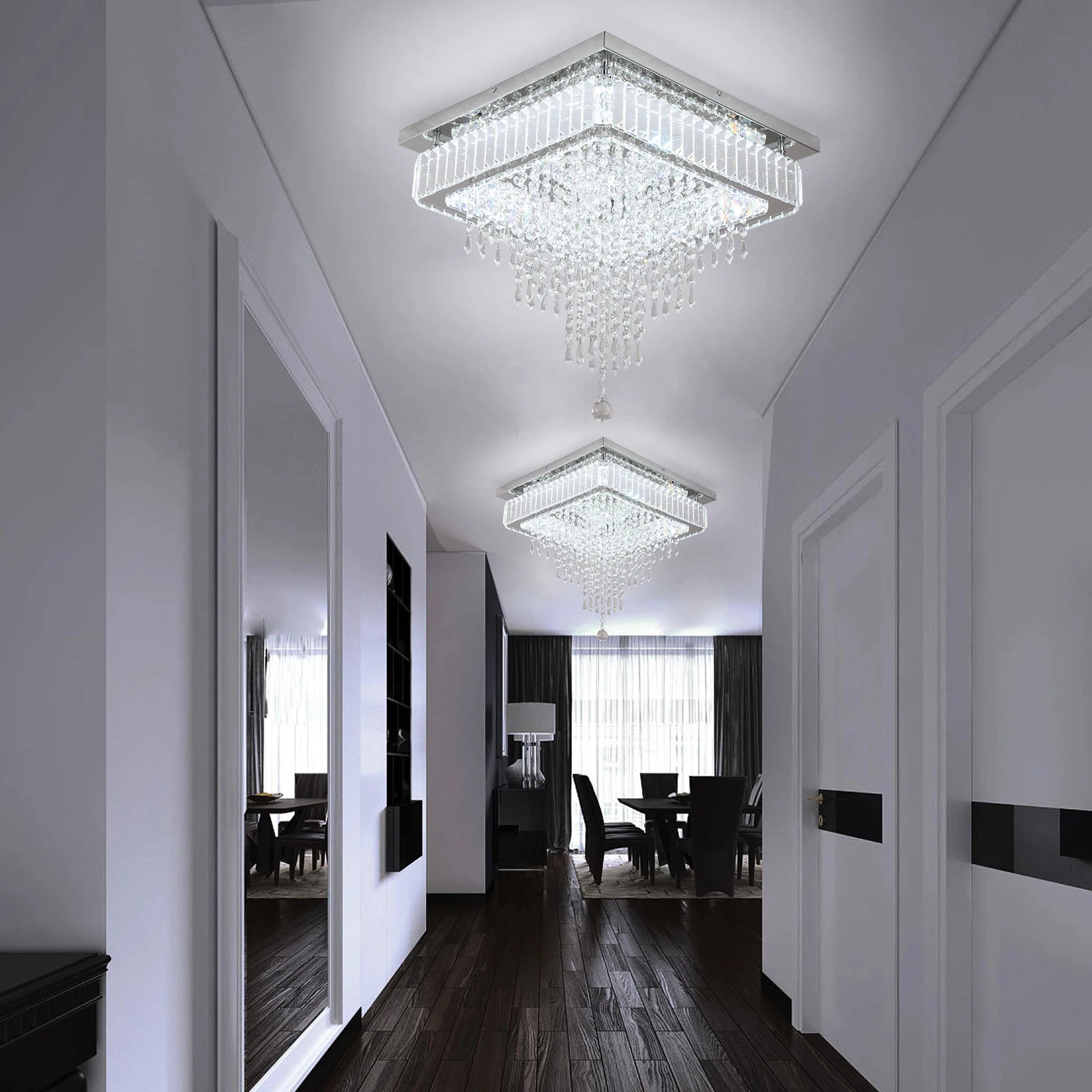 Luxury Rain Drop Crystal LED Pendant Light