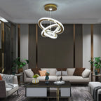 French Luxury 3-Ring Crystal Chandelier - Modern LED Light