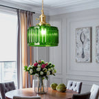 Retro Green Glass Crystal Pendant Light