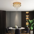 Luxury Gold Crystal Chandelier - Modern LED Bedroom Light