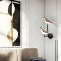 Creative Nordic Rotatable Bird Wall Light - Golden Crystal LED Sconce