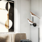 Creative Nordic Rotatable Bird Wall Light - Golden Crystal LED Sconce