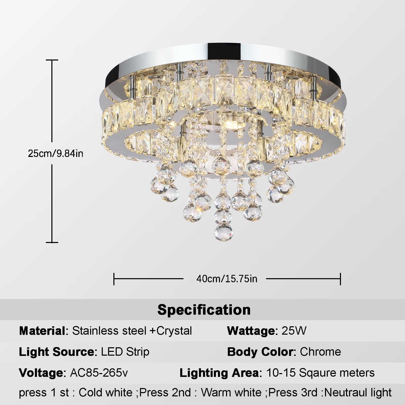 Luxury Crystal Chandelier Modern LED Pendant