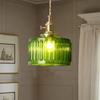 Retro Green Glass Crystal Pendant Light