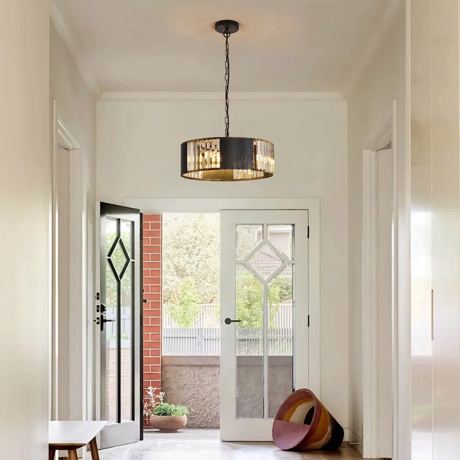 Luxury Black K9 Crystal Pendant Light