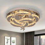 Luxury K9 Crystal Chandelier - Modern Dimmable LED Flush Mount