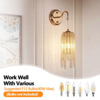 Elegant Gold Cascading Crystal Wall Sconces