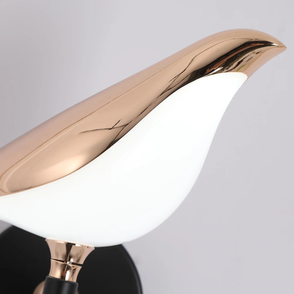 Creative Nordic Rotatable Bird Wall Light - Golden Crystal LED Sconce