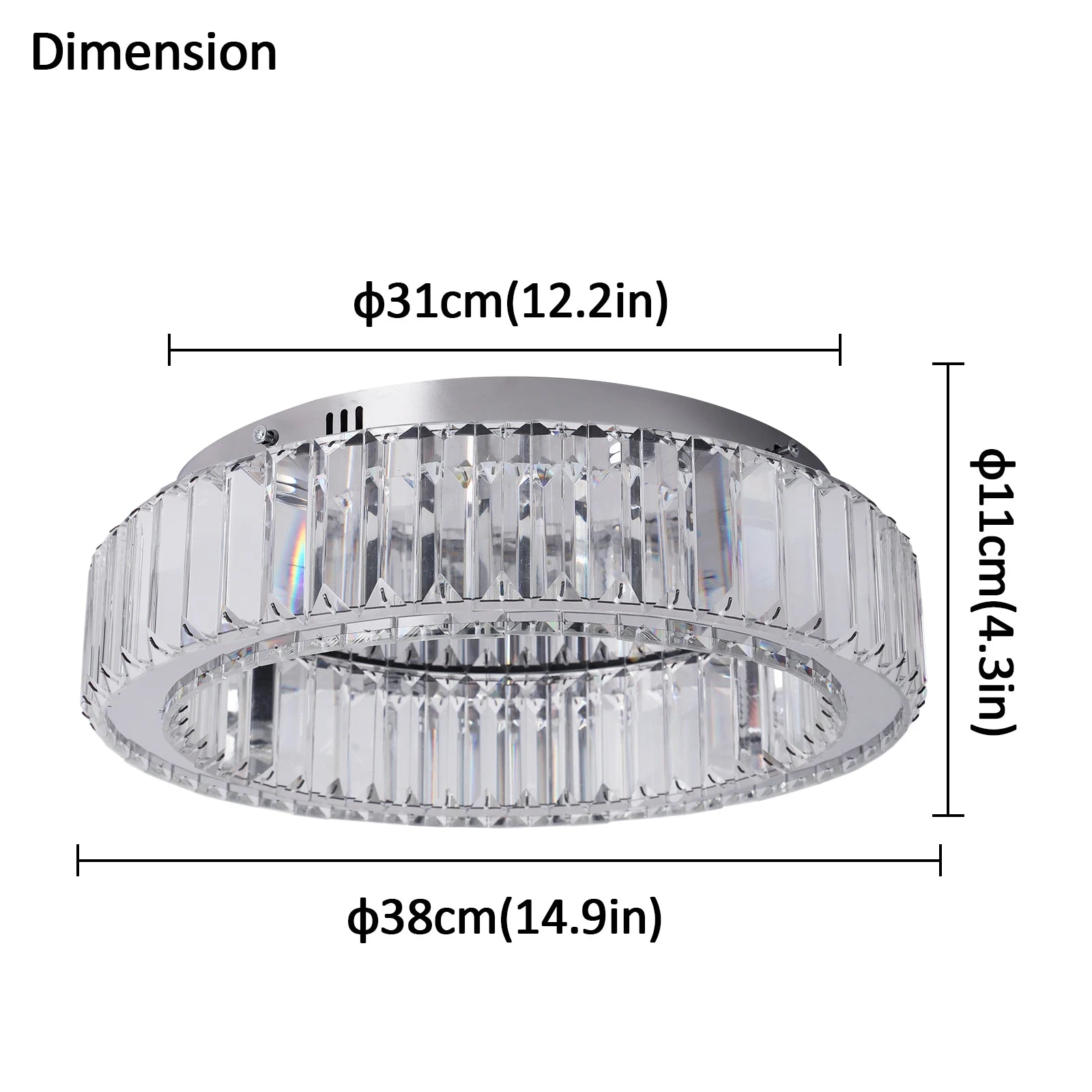 Modern Double-Circle Crystal LED Chandelier