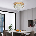 Luxury Gold Crystal Chandelier - Modern LED Bedroom Light