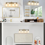 4-Light Modern Golden Vanity Sconce | 24" Bathroom Wall Light