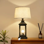 Modern Farmhouse Touch Control Table Lamps with USB-A & C Ports
