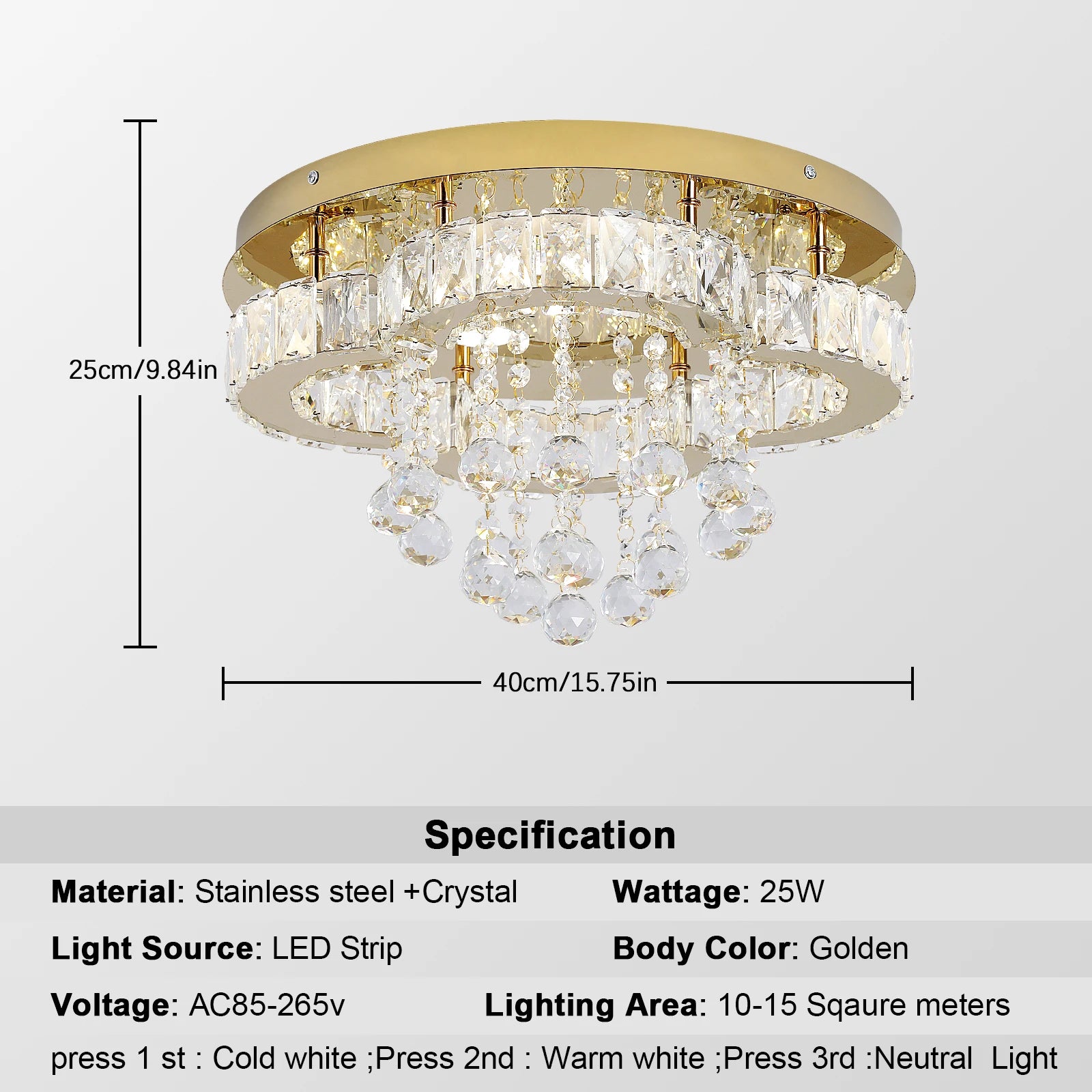 Luxury Crystal Chandelier Modern LED Pendant