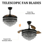 Luxury Gold Smart Ceiling Fan Chandelier - 42"