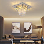 Modern Luxury Silver K9 Crystal Ceiling Lamp