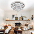 Luxury K9 Crystal Chandelier - Modern Dimmable LED Flush Mount