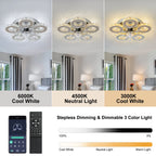 Modern Luxury Crystal Ceiling Fan Chandelier