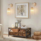 Elegant Gold Cascading Crystal Wall Sconces