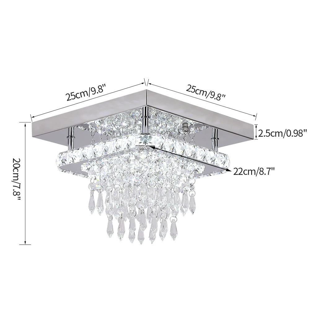 Modern Luxury Silver K9 Crystal Ceiling Lamp