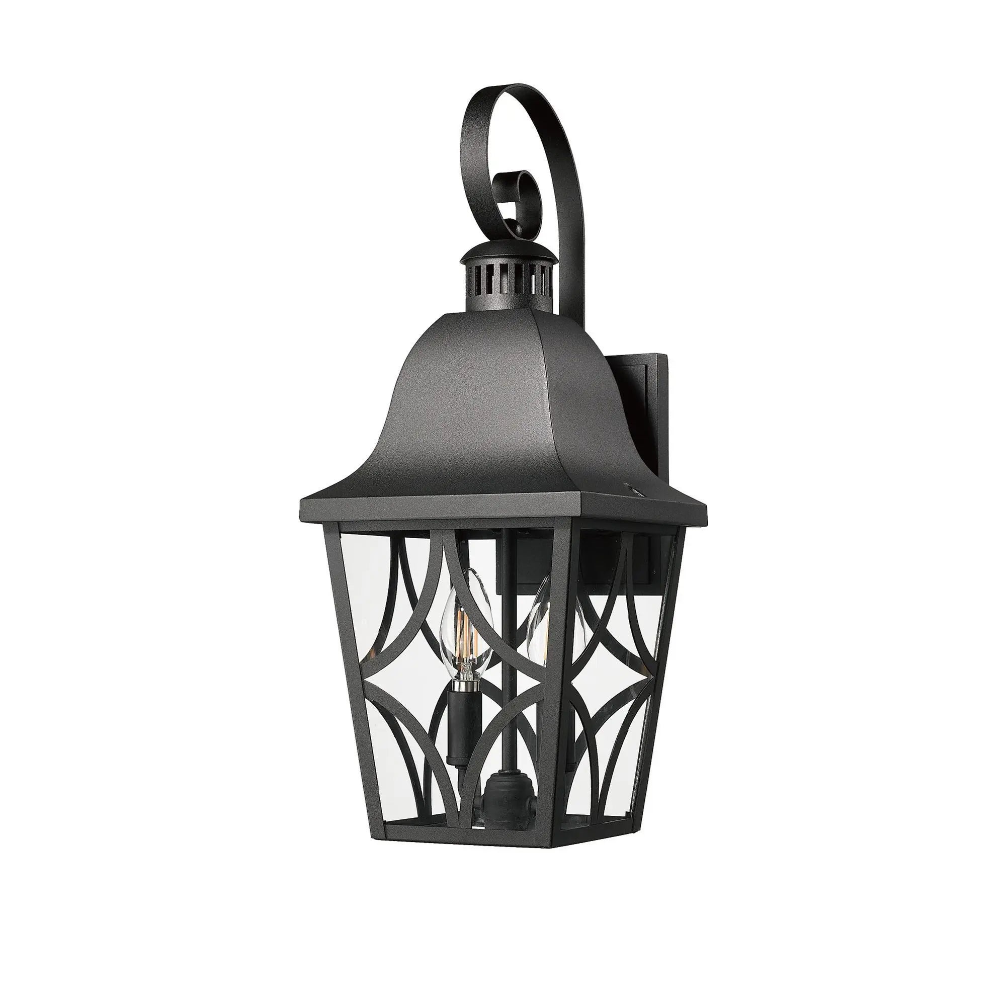 Matte Black Outdoor Wall Lantern - Waterproof Exterior Sconce