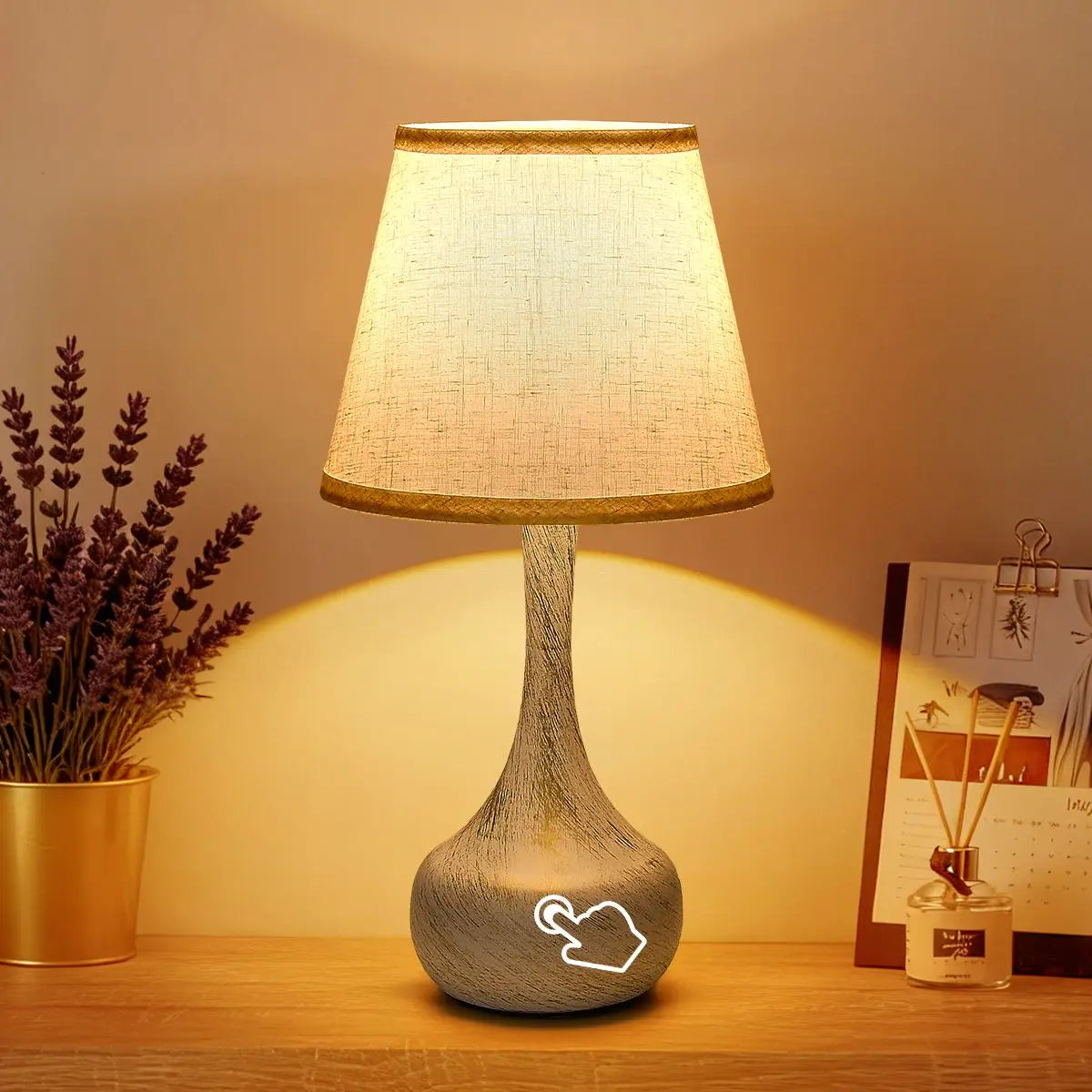 Farmhouse Apple Iron Touch Bedside Table Lamp