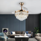 Luxury Gold Smart Ceiling Fan Chandelier - 42"
