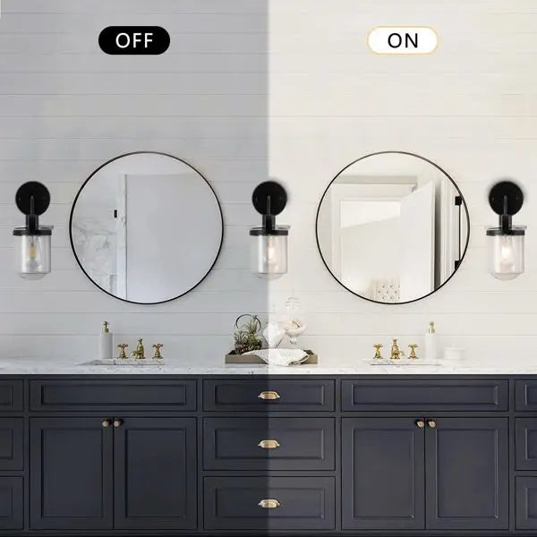 Modern Wall Sconce with Clear Cylindrical Glass Shade