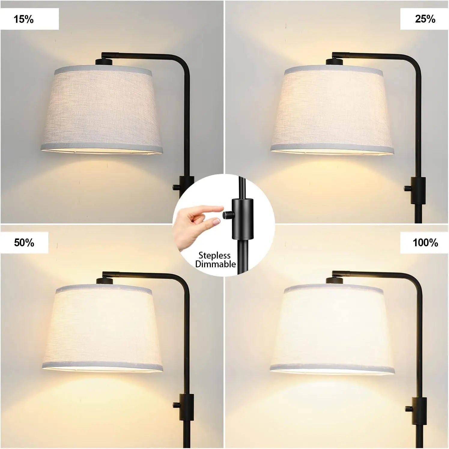 Opeloak Stepless Dimmable Black Floor Lamp