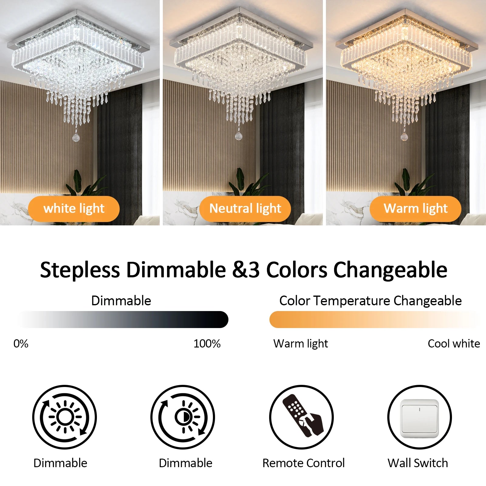 Luxury Rain Drop Crystal LED Pendant Light