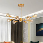 Modern 28" Golden Crystal Chandelier - 9 Lights