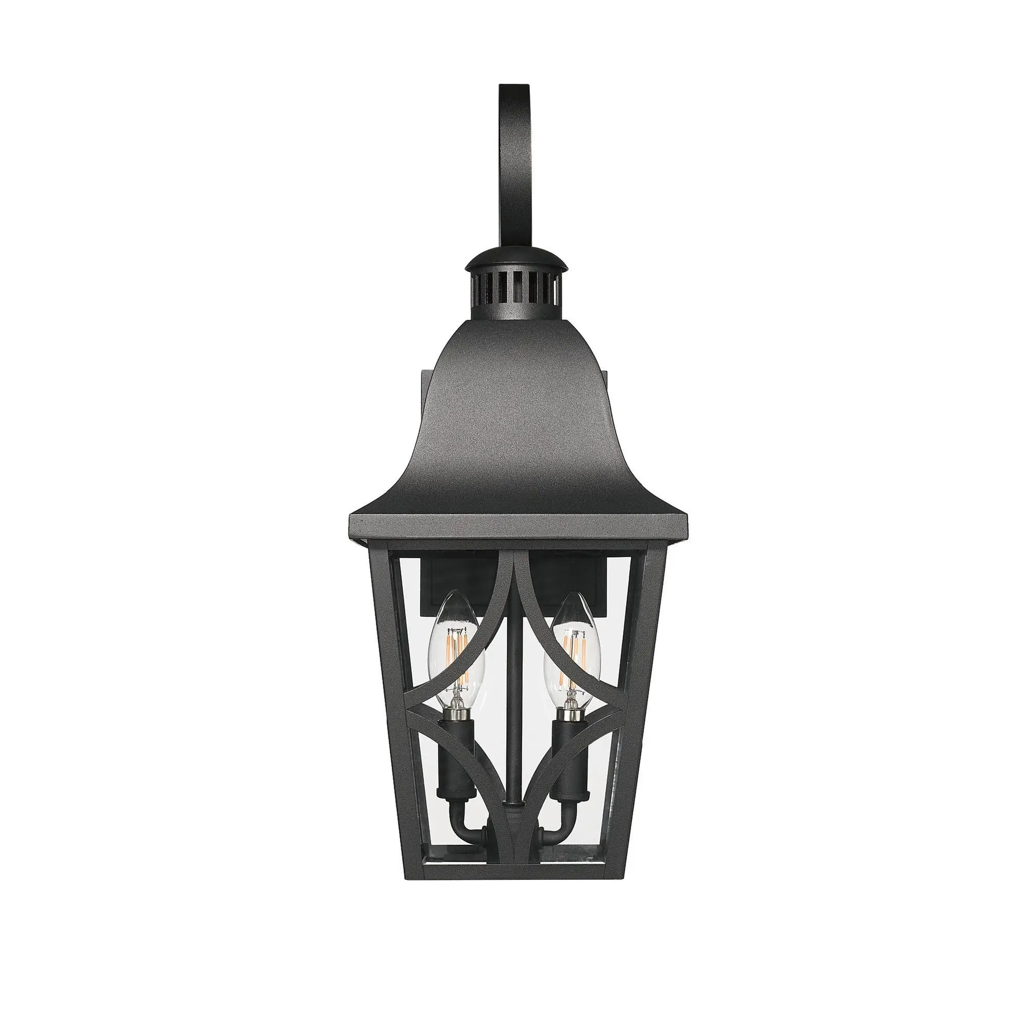 Matte Black Outdoor Wall Lantern - Waterproof Exterior Sconce