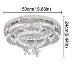 Luxury K9 Crystal Chandelier - Modern Dimmable LED Flush Mount