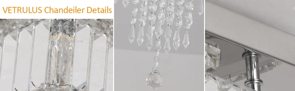 Luxury Rain Drop Crystal LED Pendant Light
