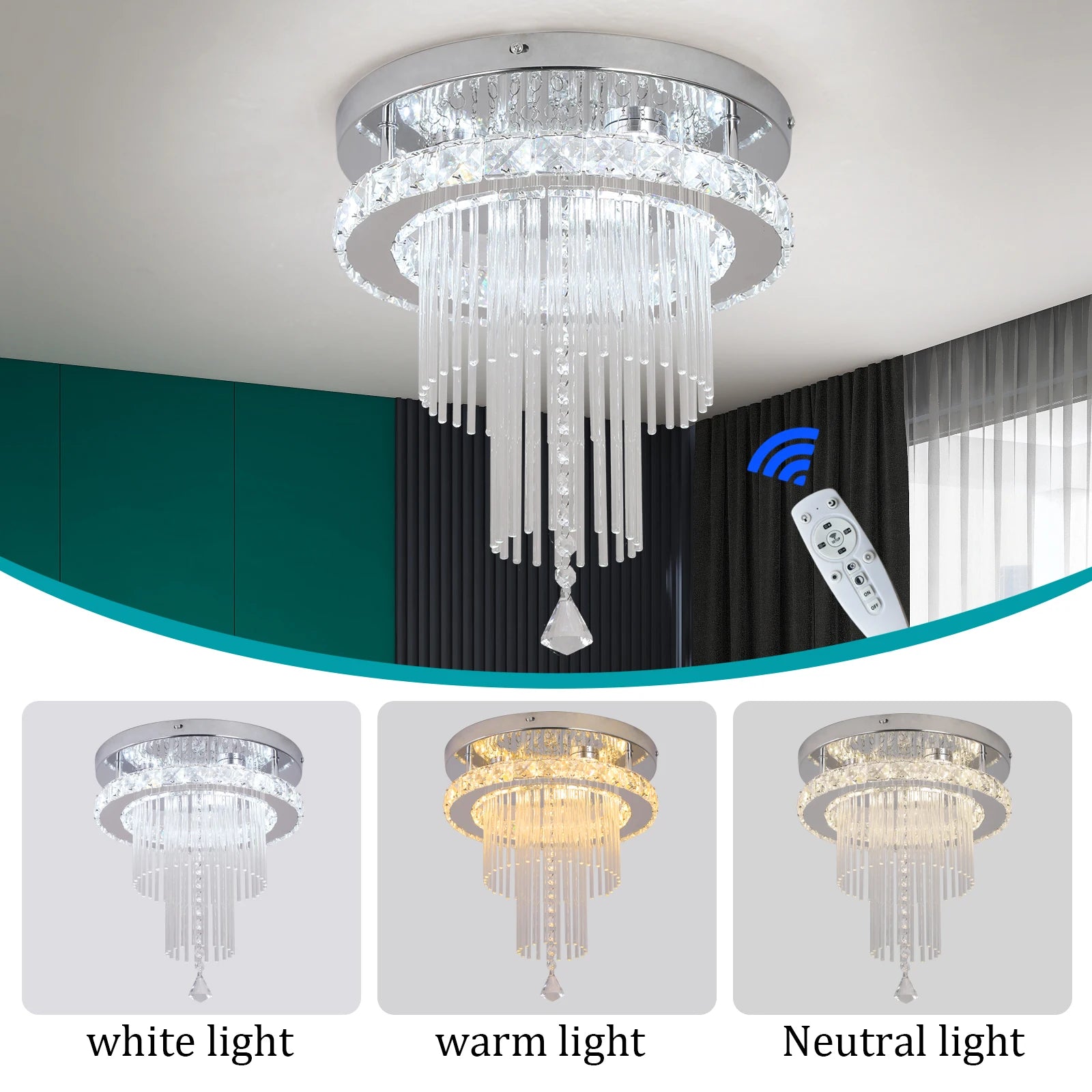Modern Rain Drop Crystal Chandelier
