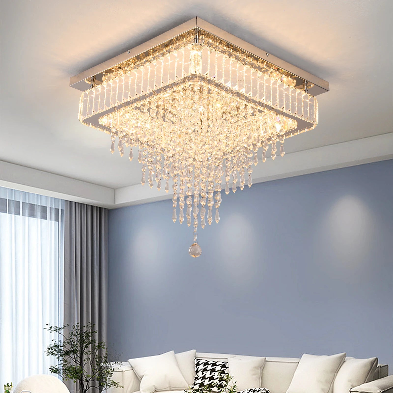Luxury Rain Drop Crystal LED Pendant Light