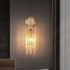 Elegant Gold Cascading Crystal Wall Sconces