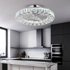 Luxury Crystal Chandelier Ceiling Fan with LED & Remote