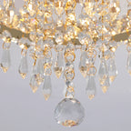Luxury Gold Crystal Chandelier - Modern LED Bedroom Light