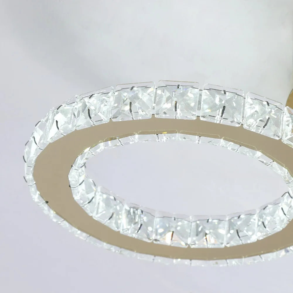 Luxury Gold Crystal Chandelier - Modern LED Bedroom Light