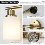 4-Light Modern Golden Vanity Sconce | 24" Bathroom Wall Light