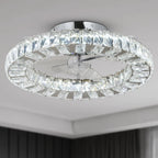 Luxury Crystal Chandelier Ceiling Fan with LED & Remote