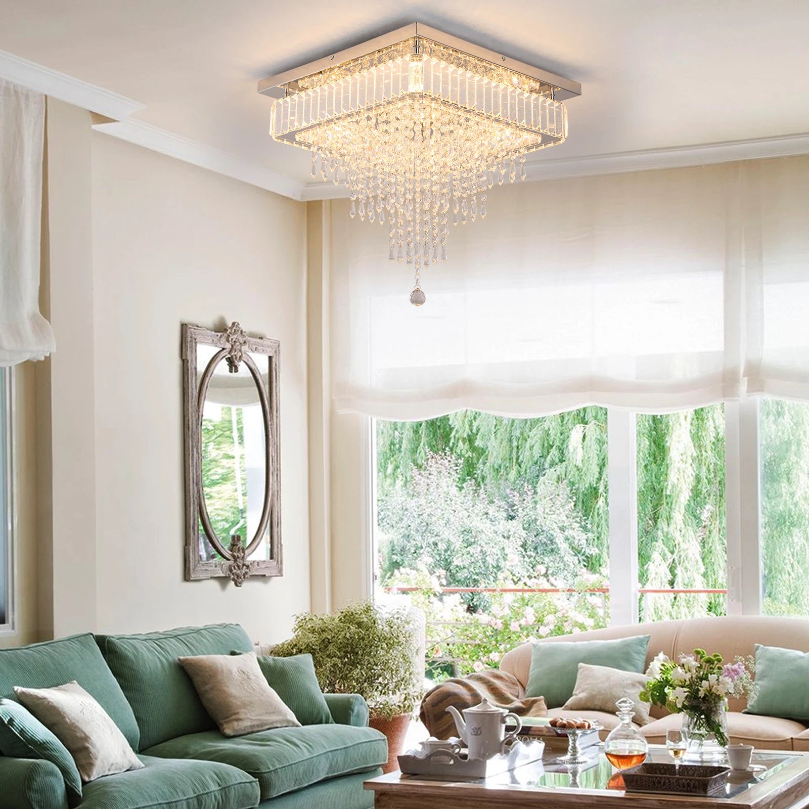 Luxury Rain Drop Crystal LED Pendant Light
