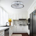 Luxury Crystal Chandelier Ceiling Fan with LED & Remote