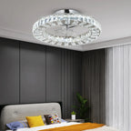Luxury Crystal Chandelier Ceiling Fan with LED & Remote