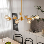 Modern 28" Golden Crystal Chandelier - 9 Lights