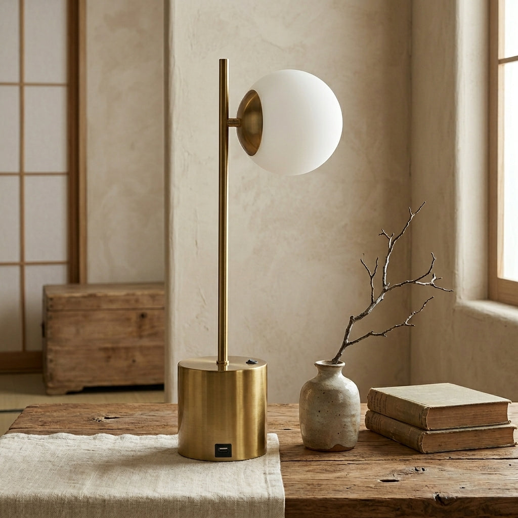 Opeloak Ethereal Modern Brass Metal Table Lamp