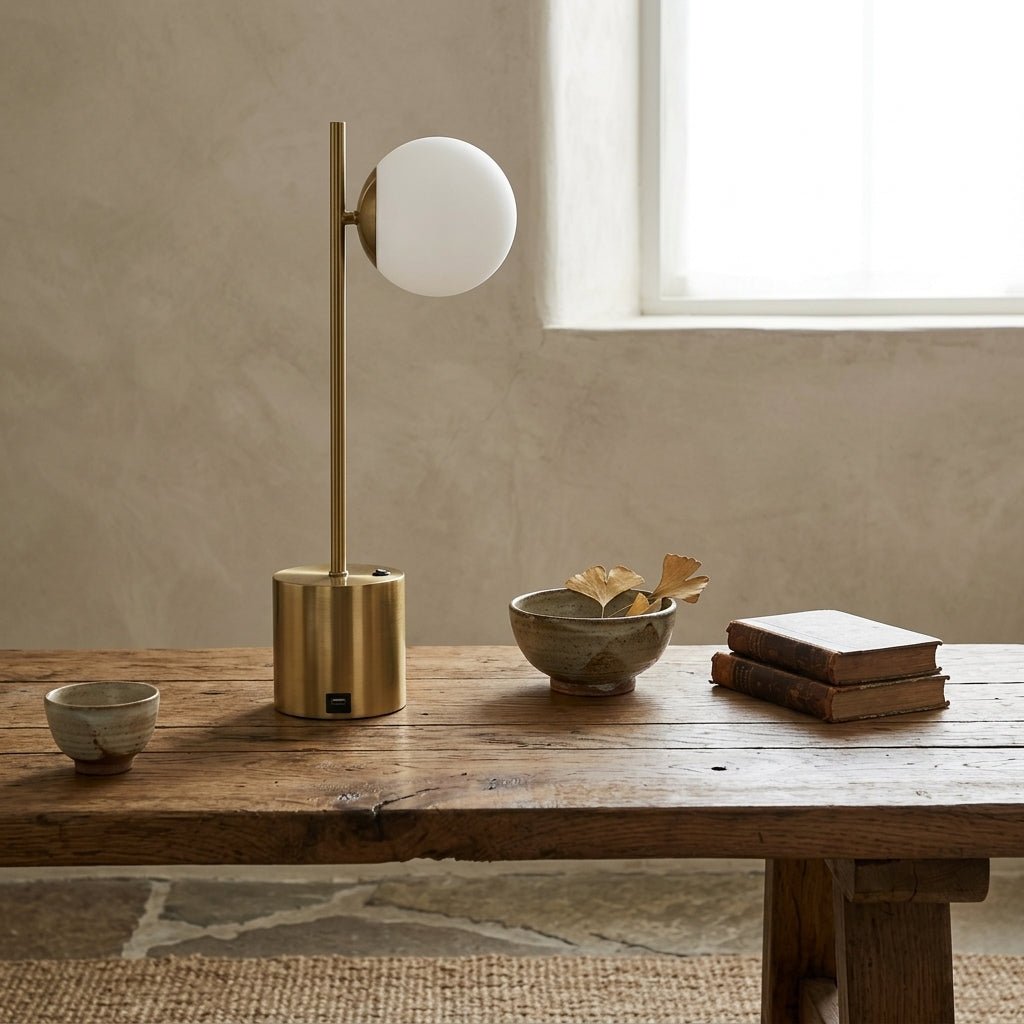 Opeloak Ethereal Modern Brass Metal Table Lamp