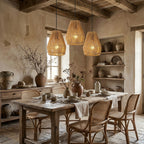 Opeloak 7" Set of 3 Rustic Hemp Rope Pendant Lights